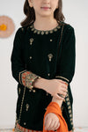 3 Piece Embroidered Velvet Suit