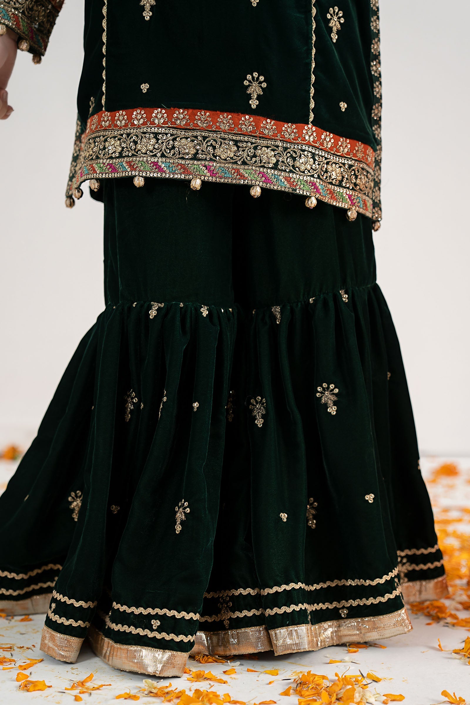 3 Piece Embroidered Velvet Suit