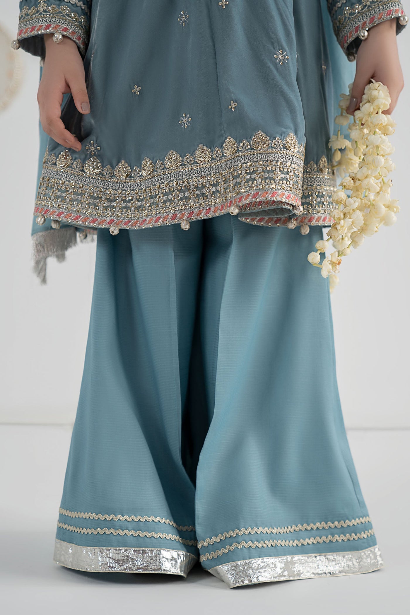 3 Piece Embroidered Velvet Suit