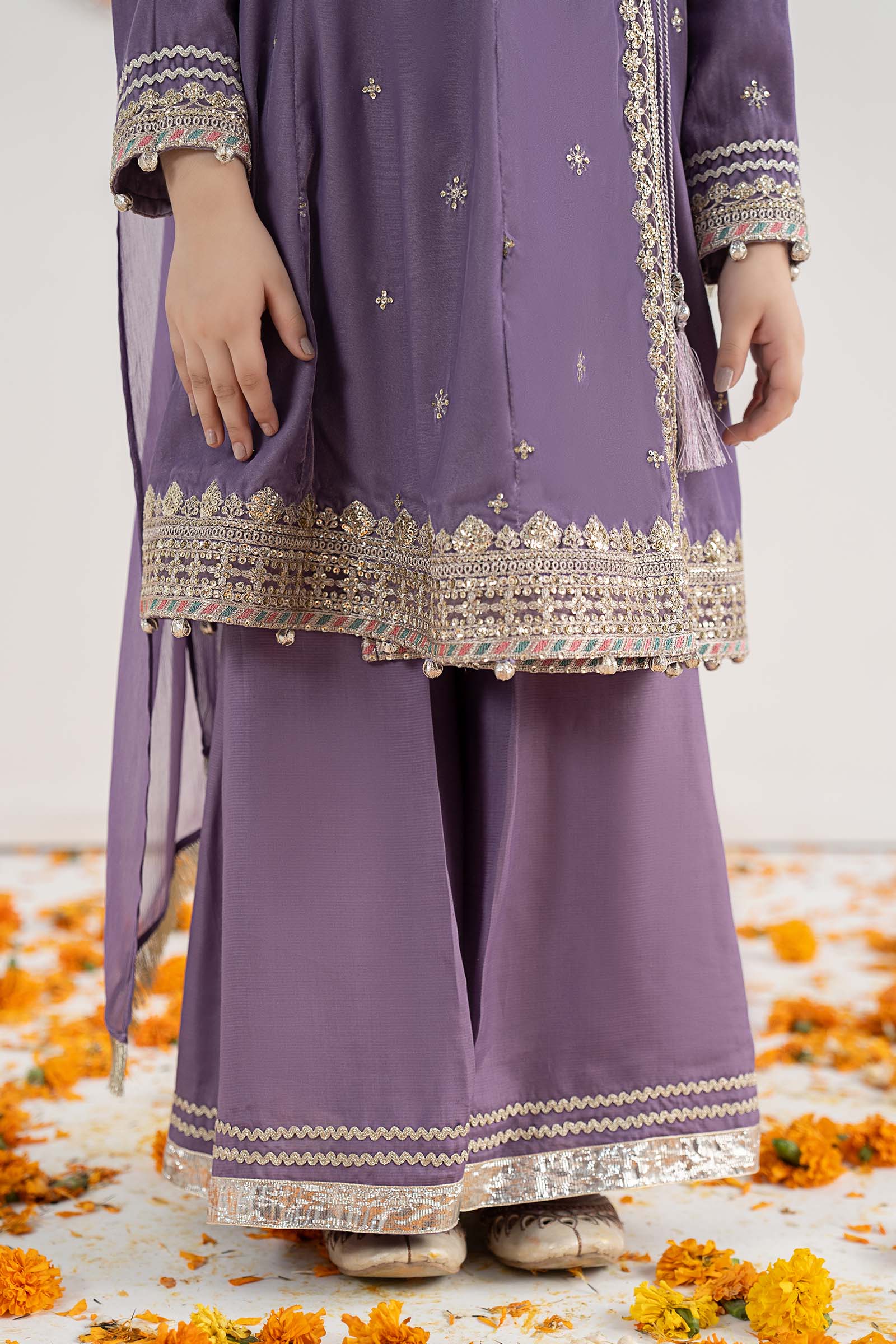 3 Piece Embroidered Velvet Suit