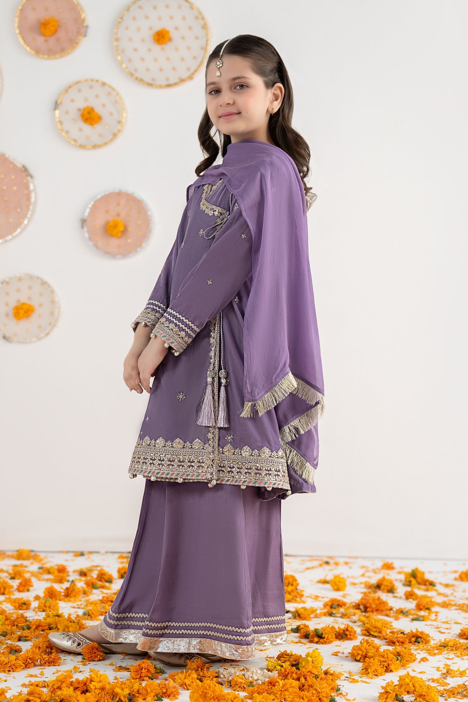 3 Piece Embroidered Velvet Suit