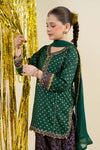 3 Piece Embroidered Raw Silk Suit