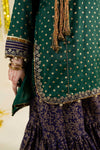 3 Piece Embroidered Raw Silk Suit
