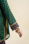 3 Piece Embroidered Raw Silk Suit