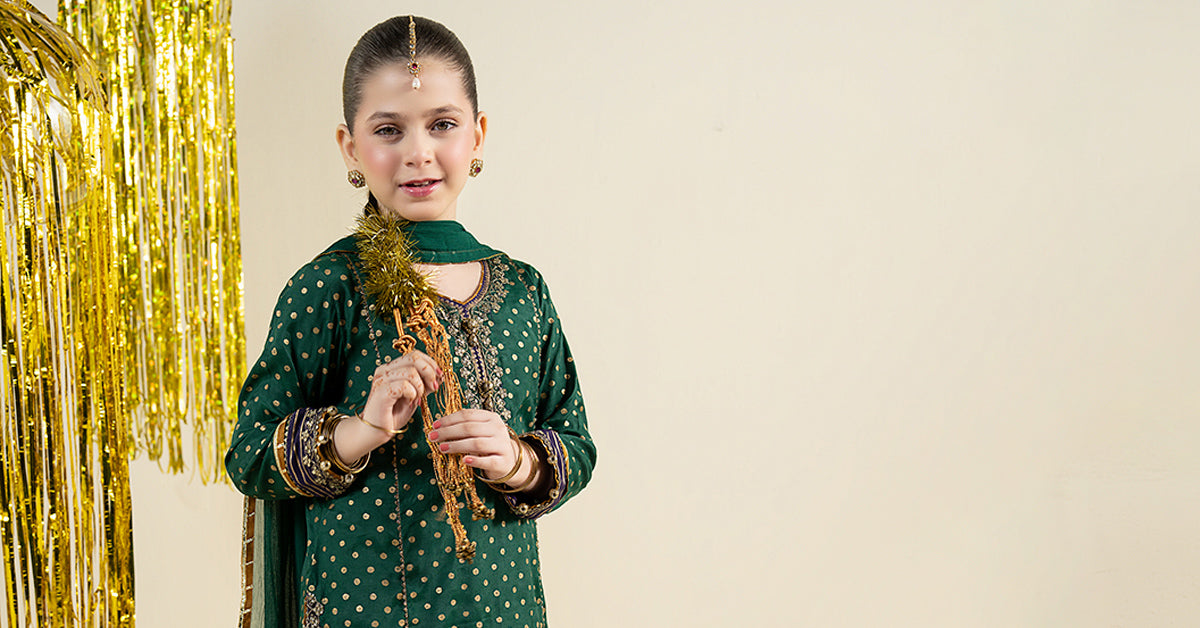 3 Piece Embroidered Raw Silk Suit