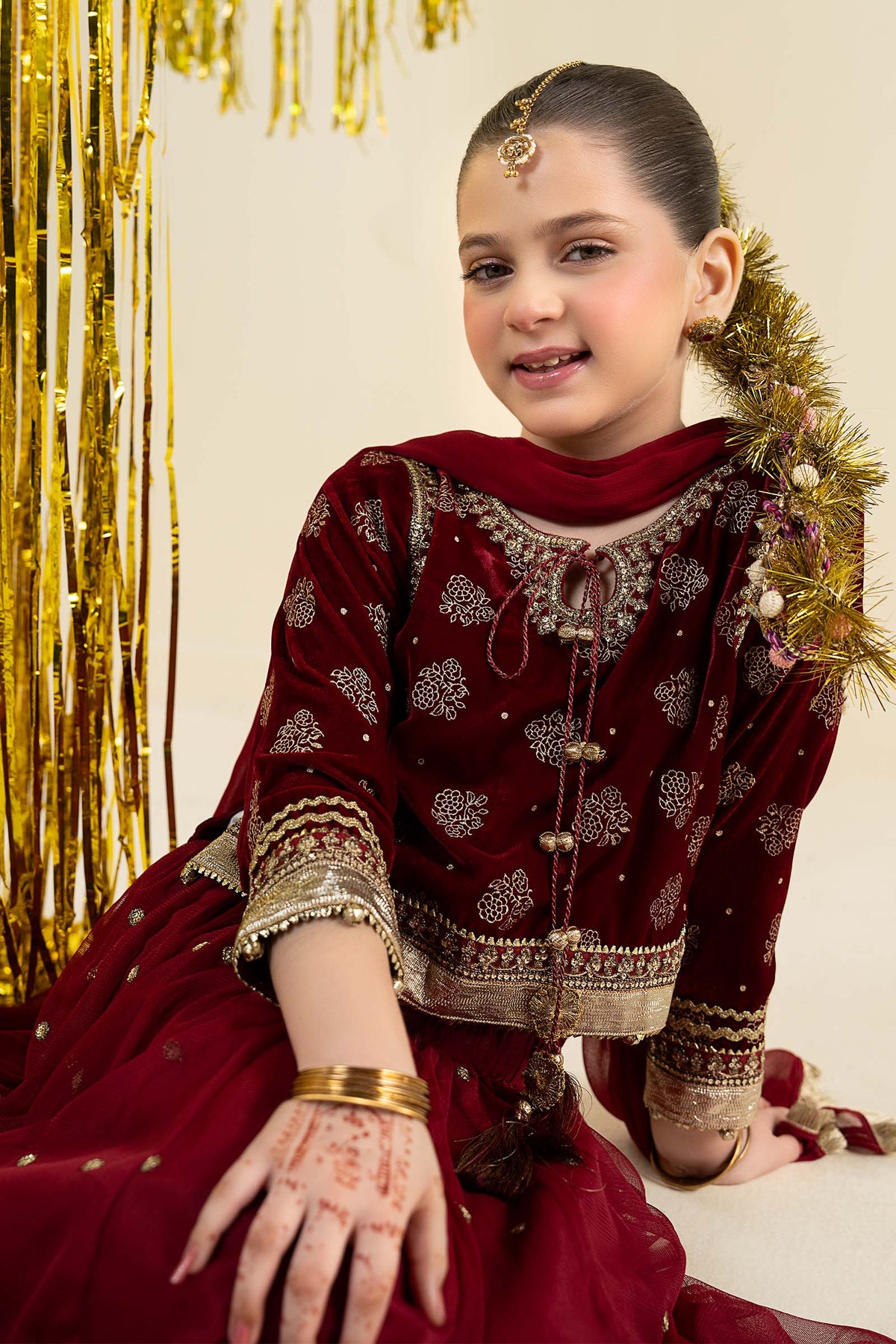 3 Piece Embroidered Net Suit