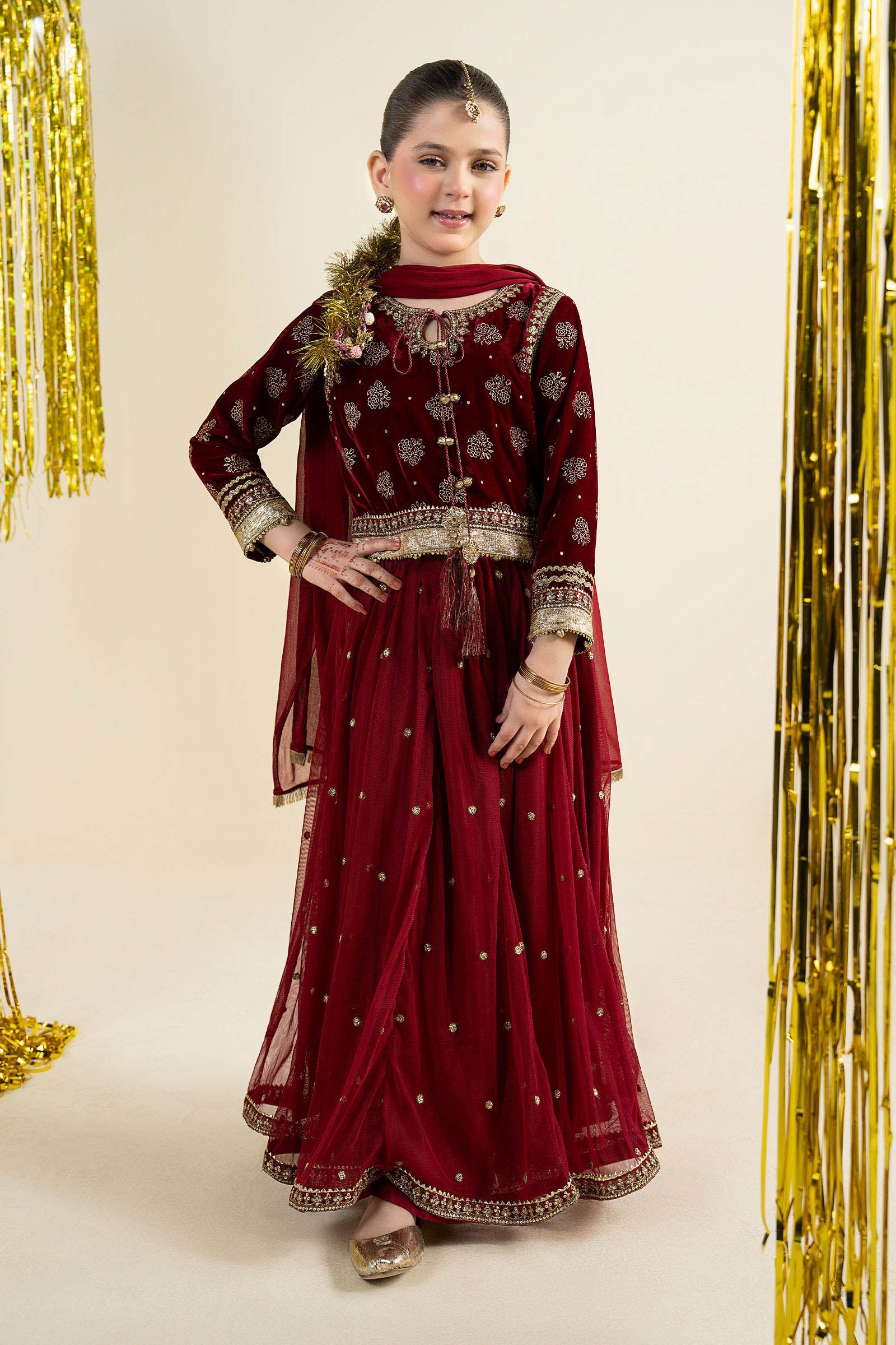 3 Piece Embroidered Net Suit
