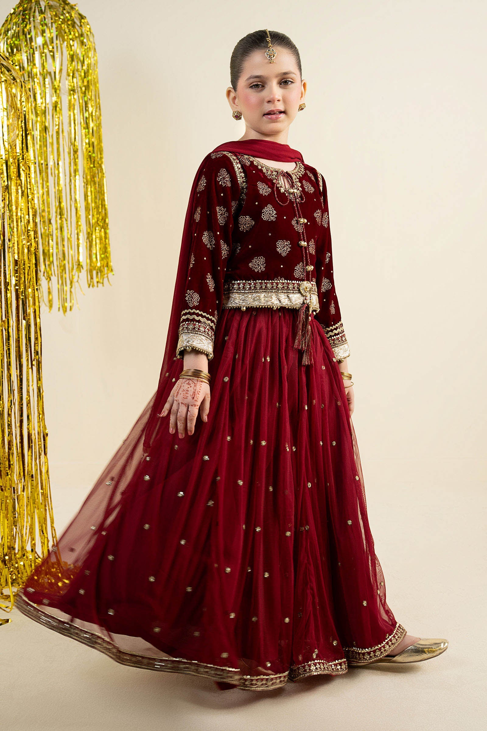 3 Piece Embroidered Net Suit