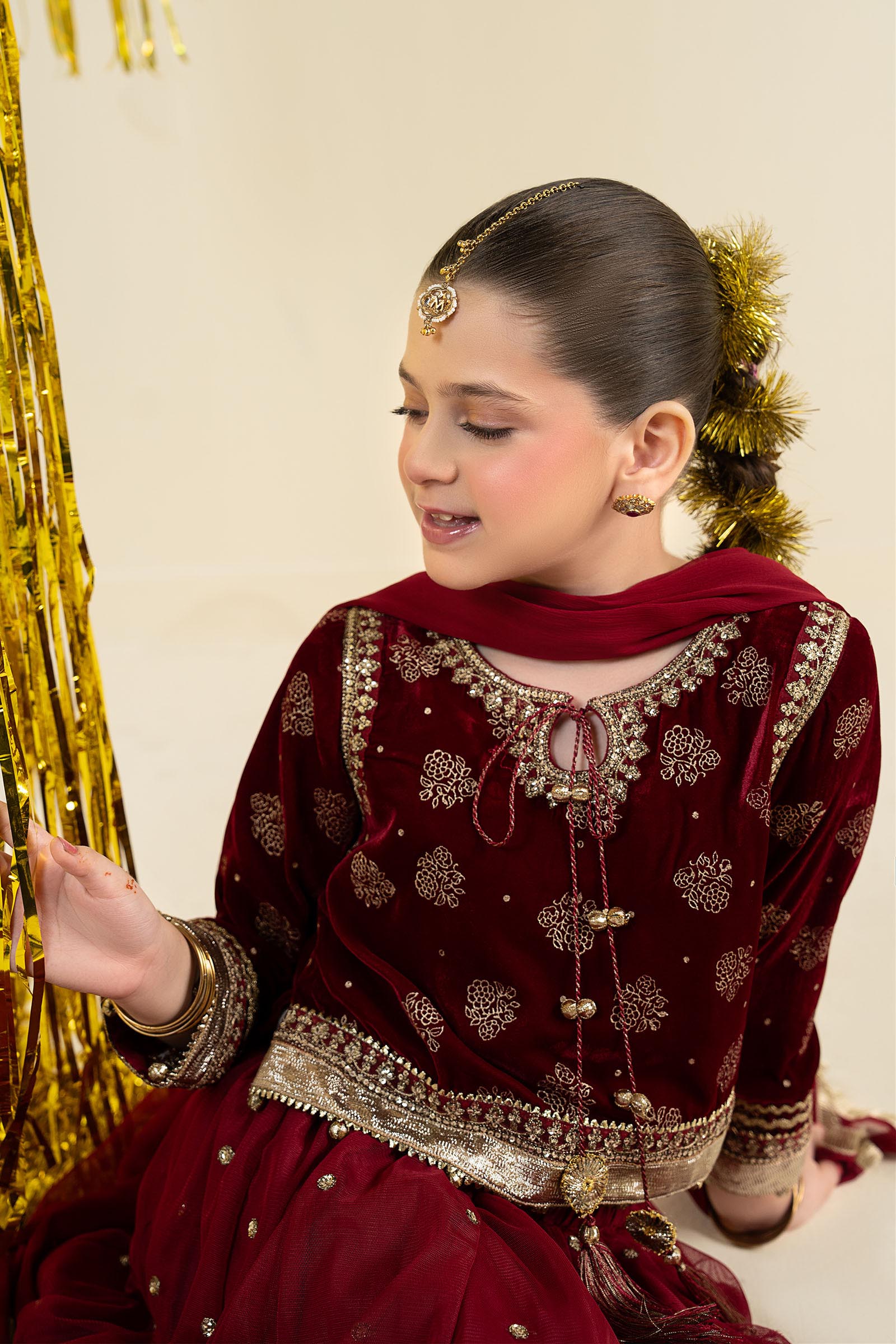 3 Piece Embroidered Net Suit