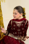 3 Piece Embroidered Net Suit