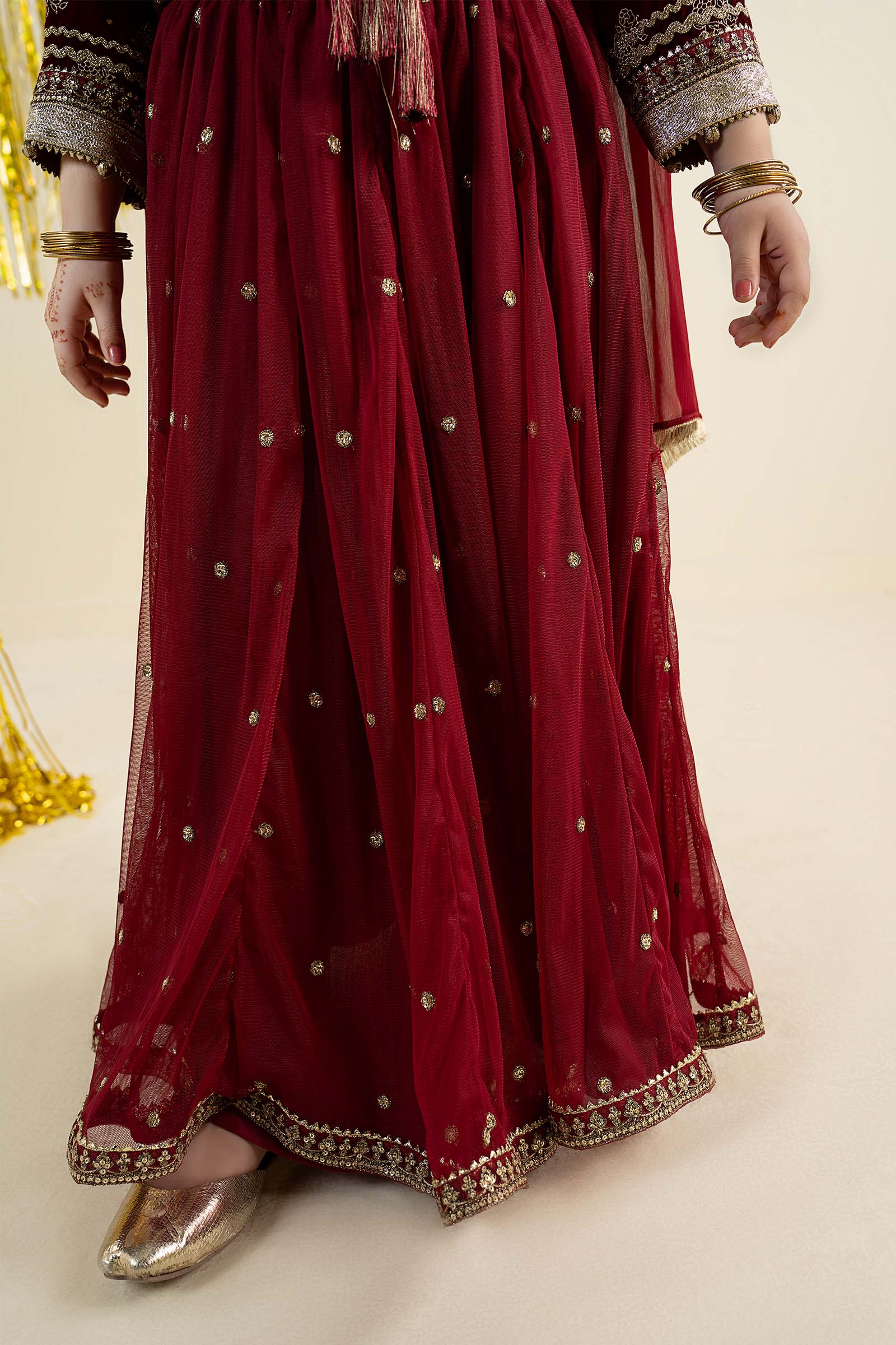 3 Piece Embroidered Net Suit