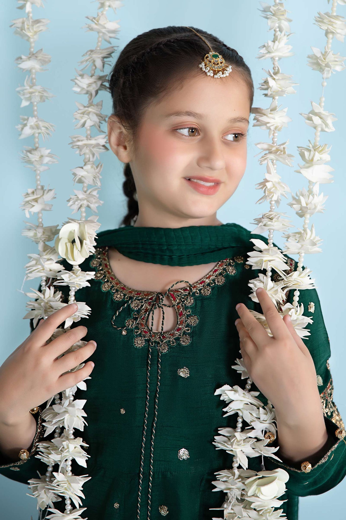3 Piece Embroidered Raw Silk Suit