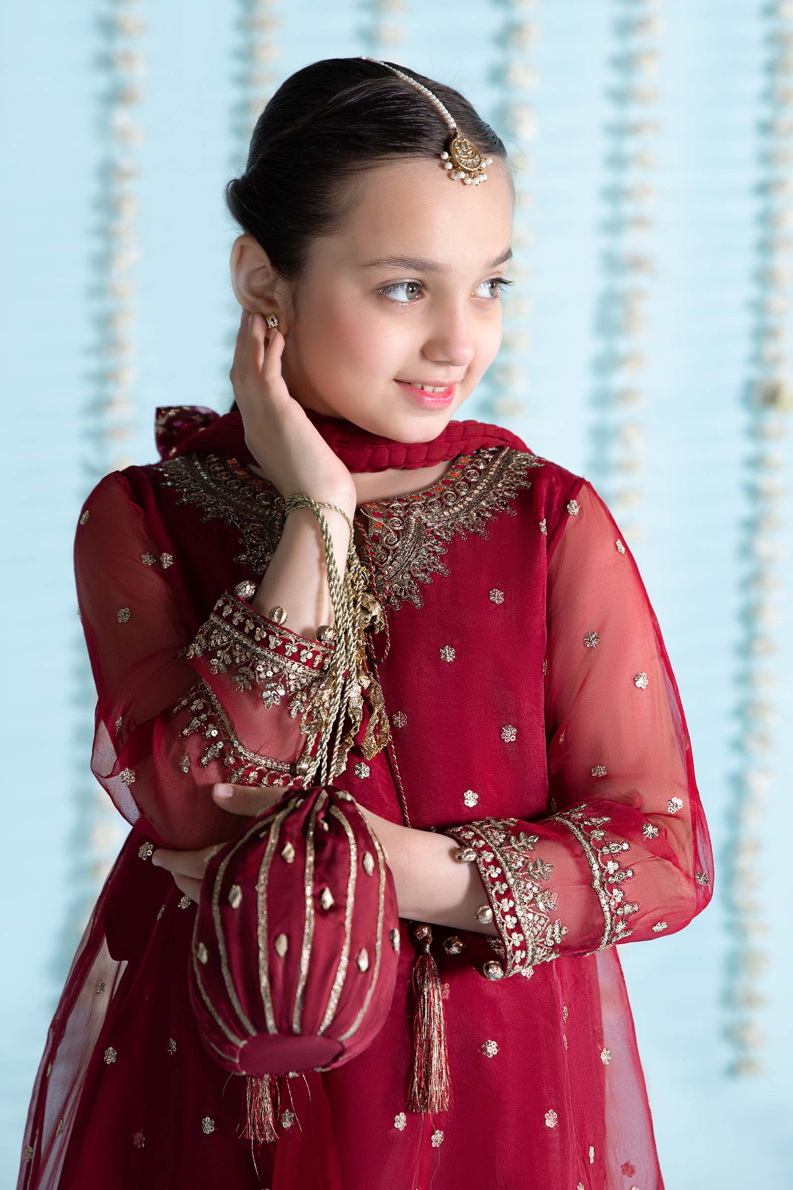 3 Piece Embroidered Organza Suit