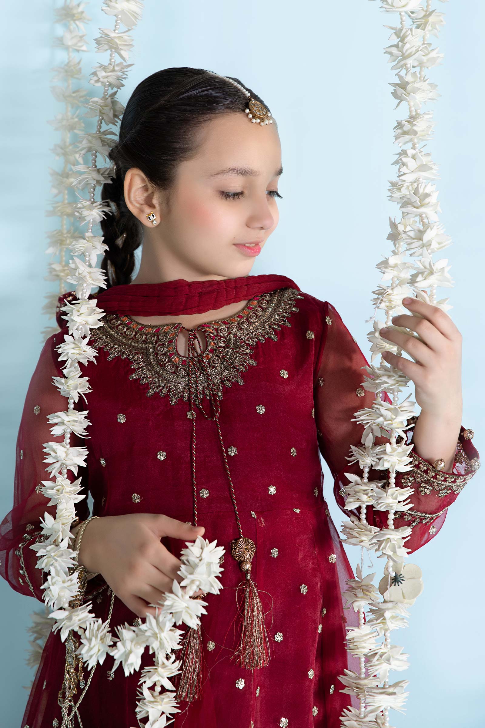 3 Piece Embroidered Organza Suit