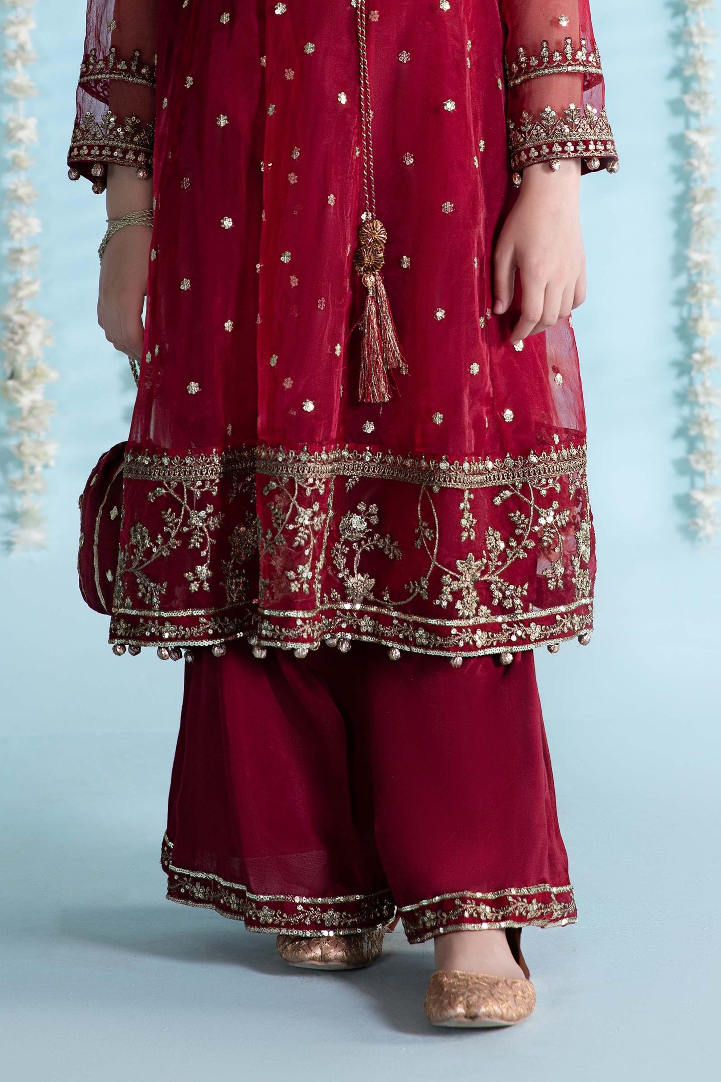 3 Piece Embroidered Organza Suit