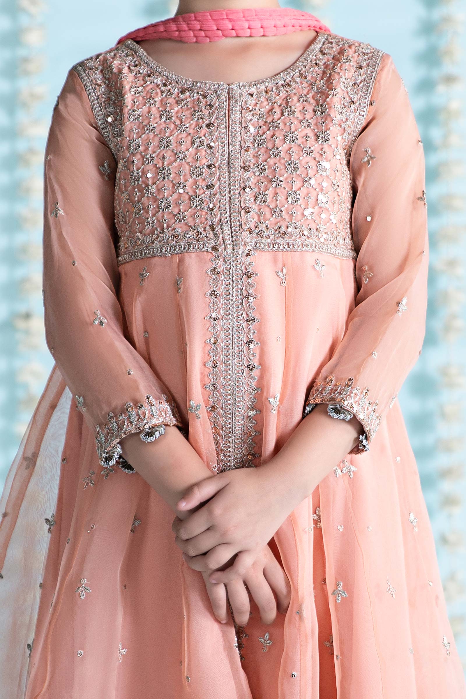 3 Piece Embroidered Organza Suit