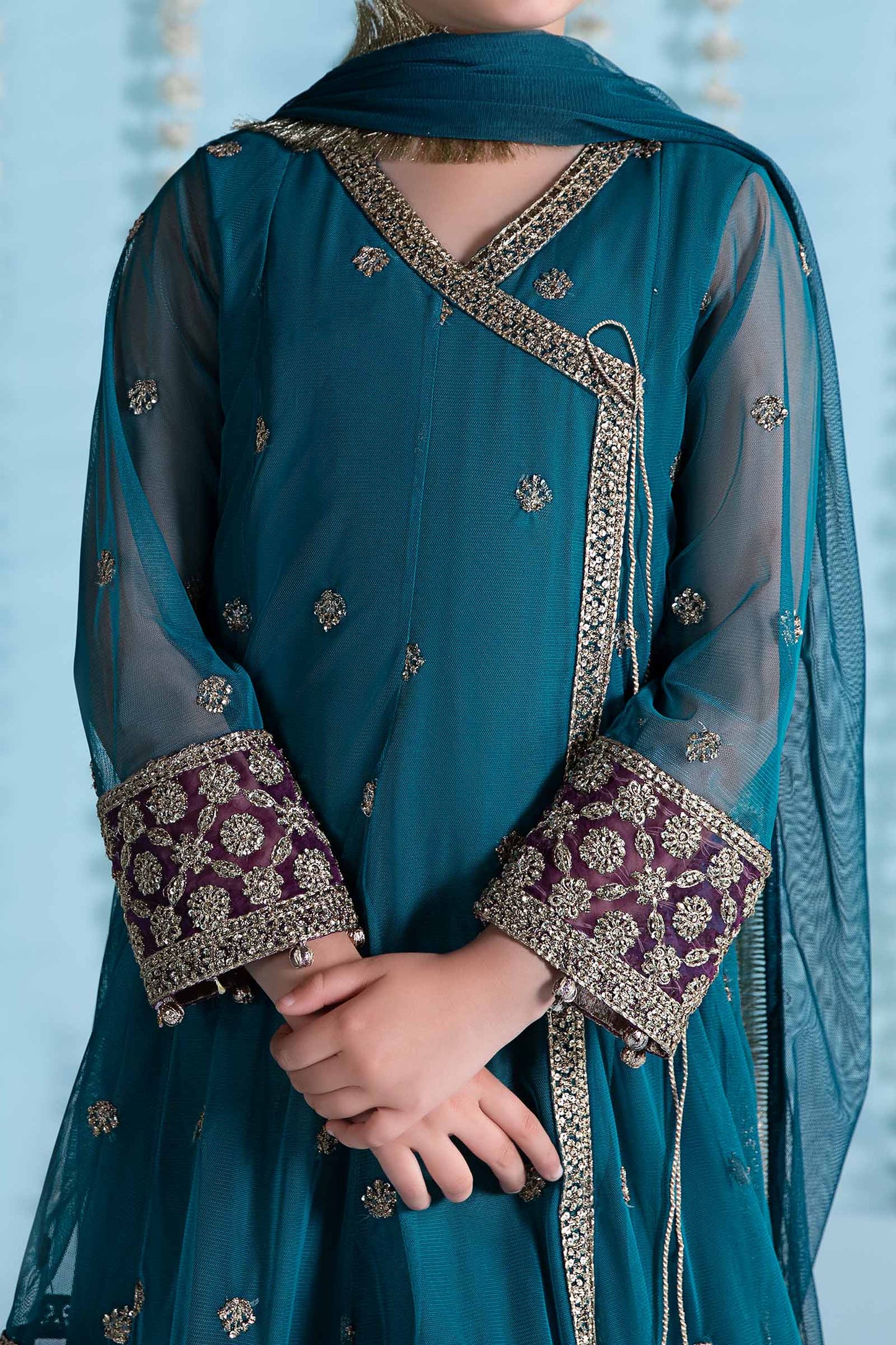 3 Piece Embroidered Net Suit