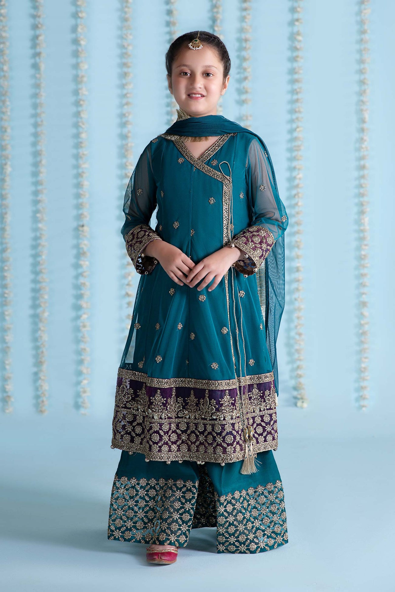 3 Piece Embroidered Net Suit