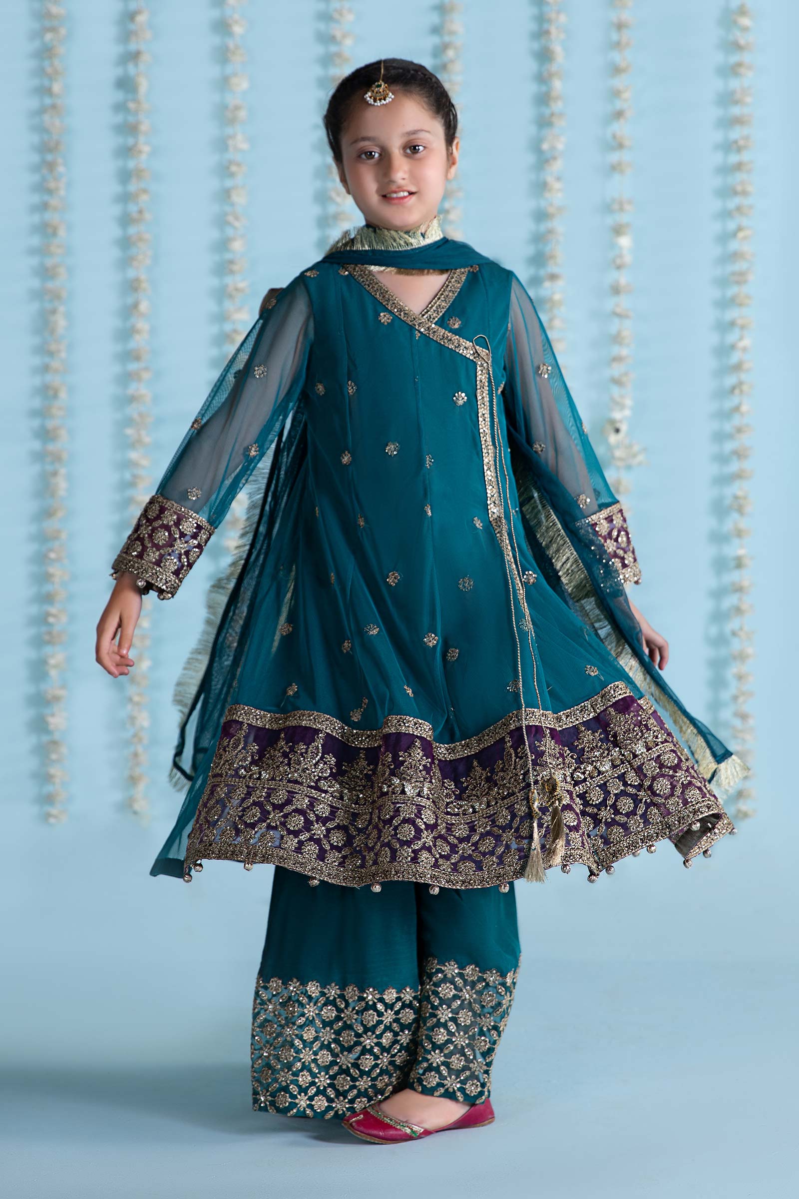 3 Piece Embroidered Net Suit
