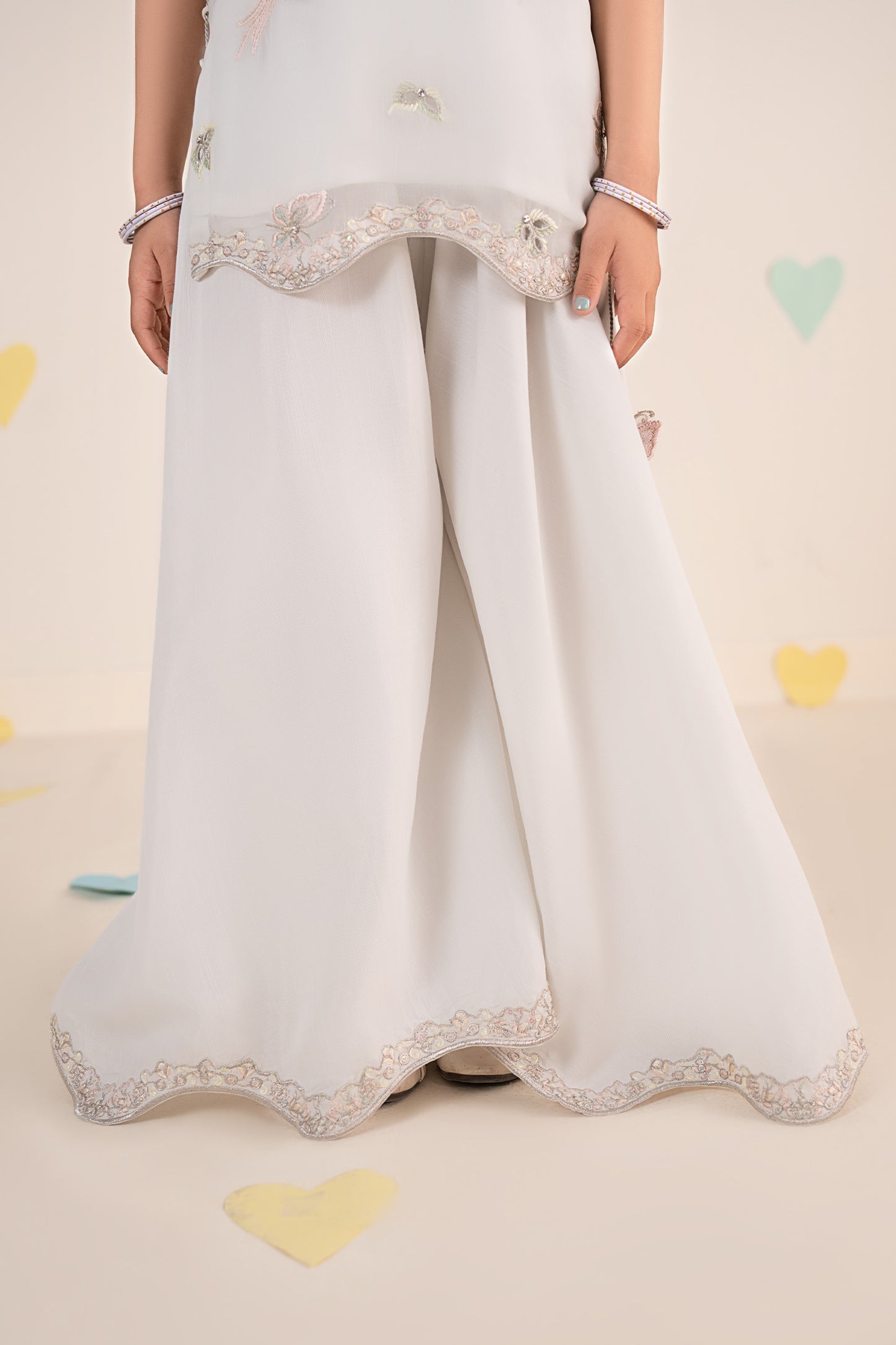 2 Piece Embroidered Chiffon Suit