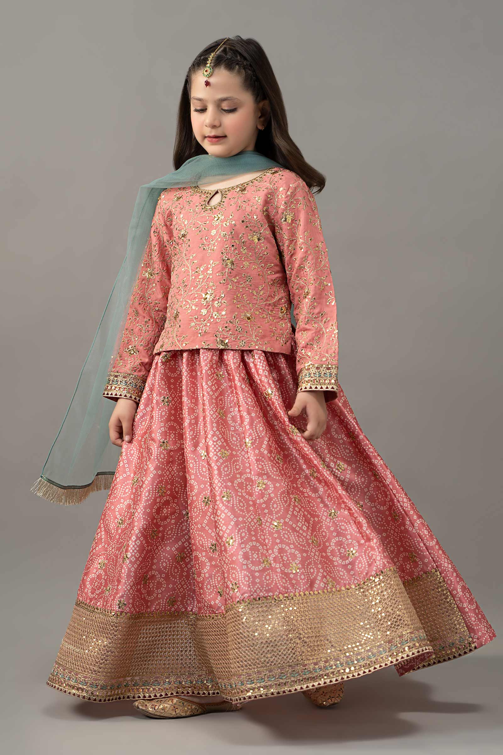 3 Piece Embroidered Raw Silk Suit