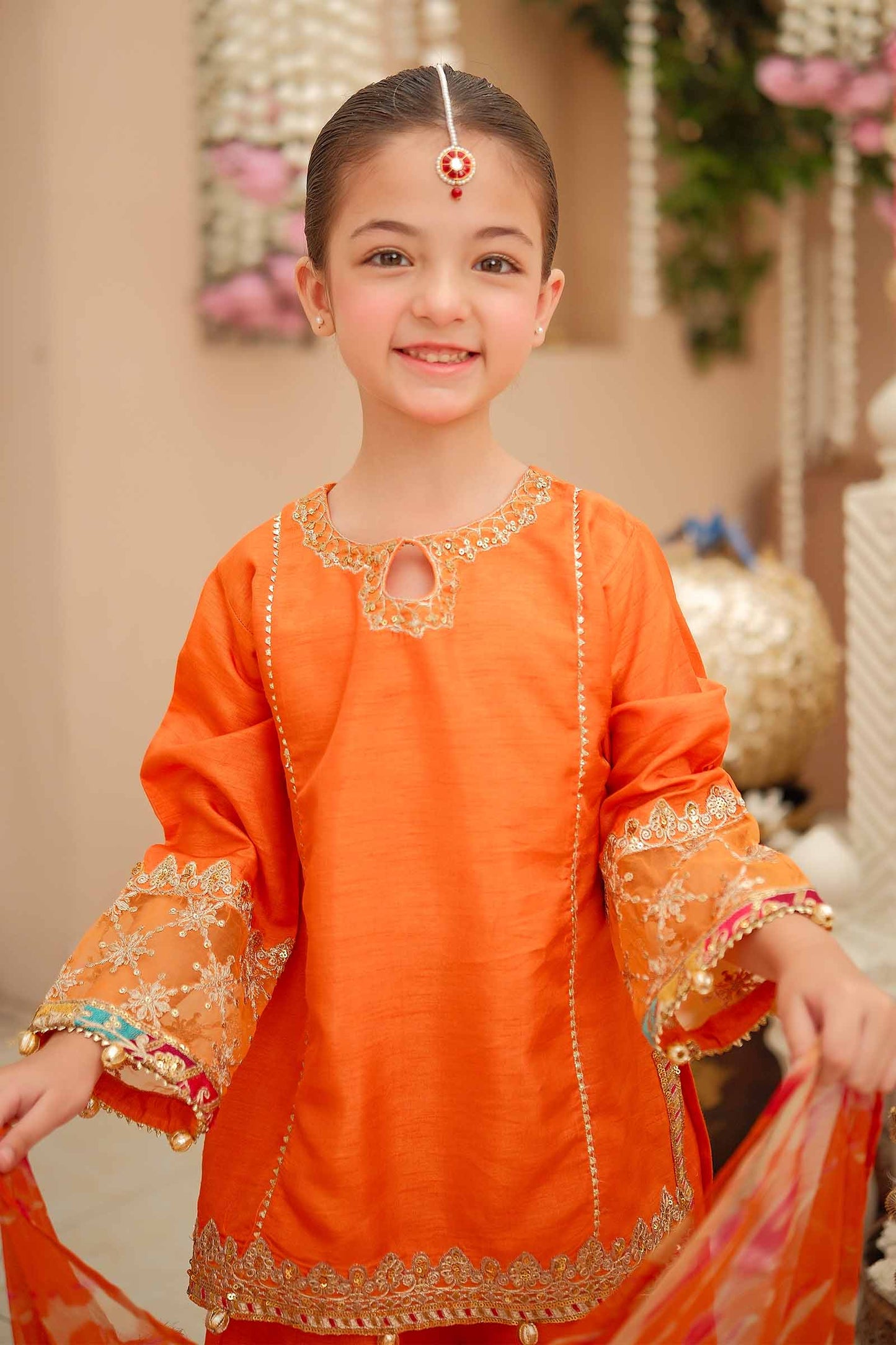 3 Piece Embroidered Raw Silk Suit