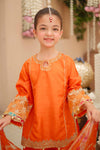 3 Piece Embroidered Raw Silk Suit