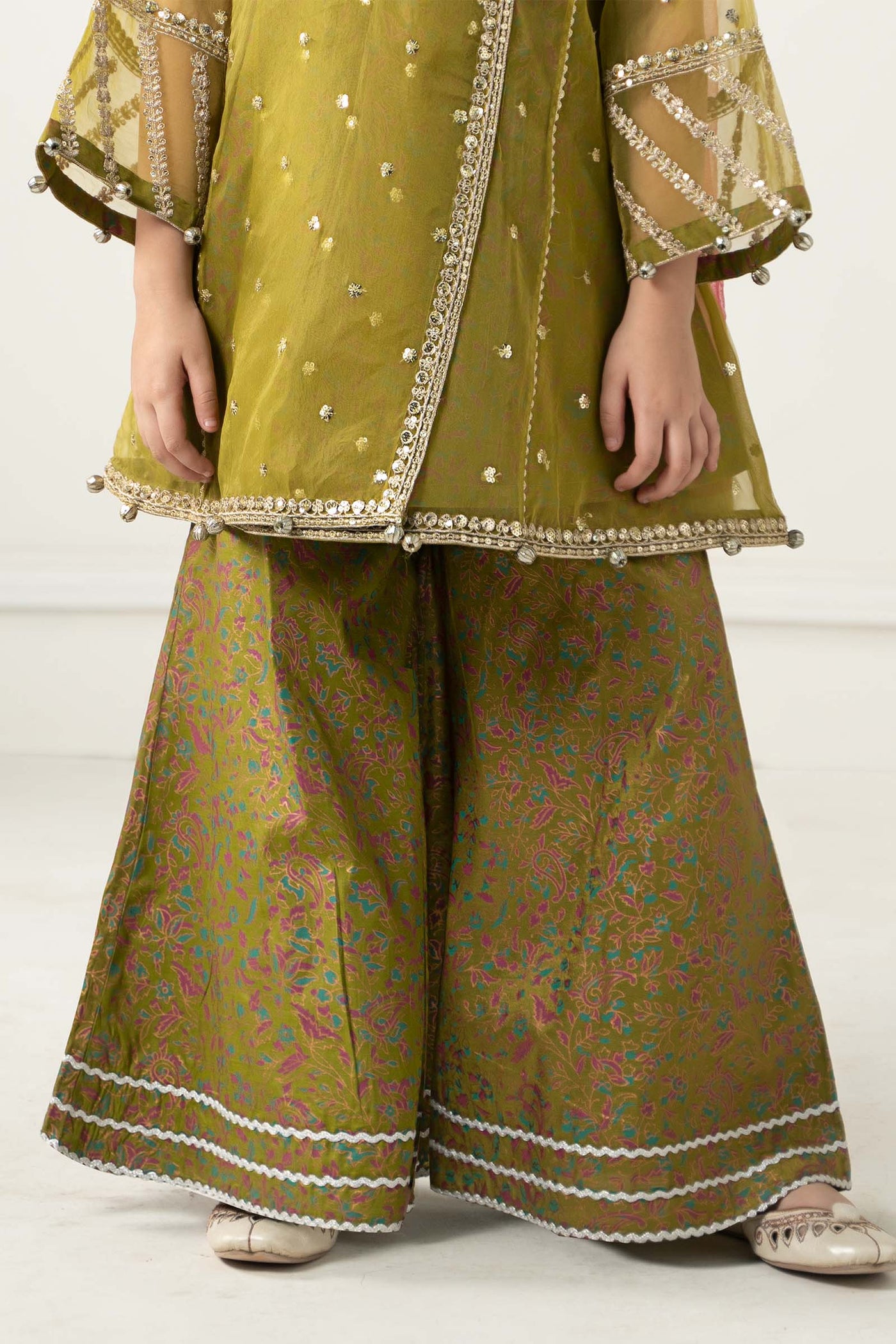 3 Piece Embroidered Poly Organza Suit