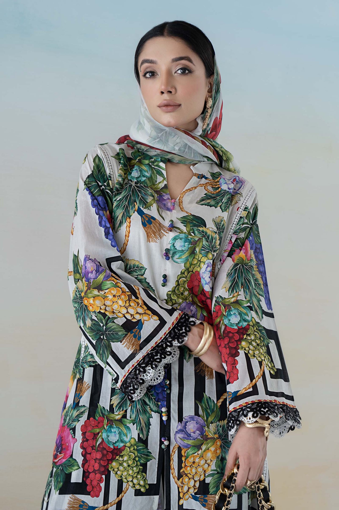 3 PIECE PRINTED LAWN SUIT | MPS-2108-A