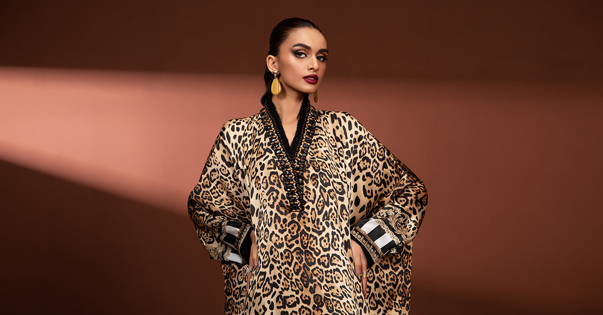 2 Piece Printed Pure Charmeuse Silk Suit