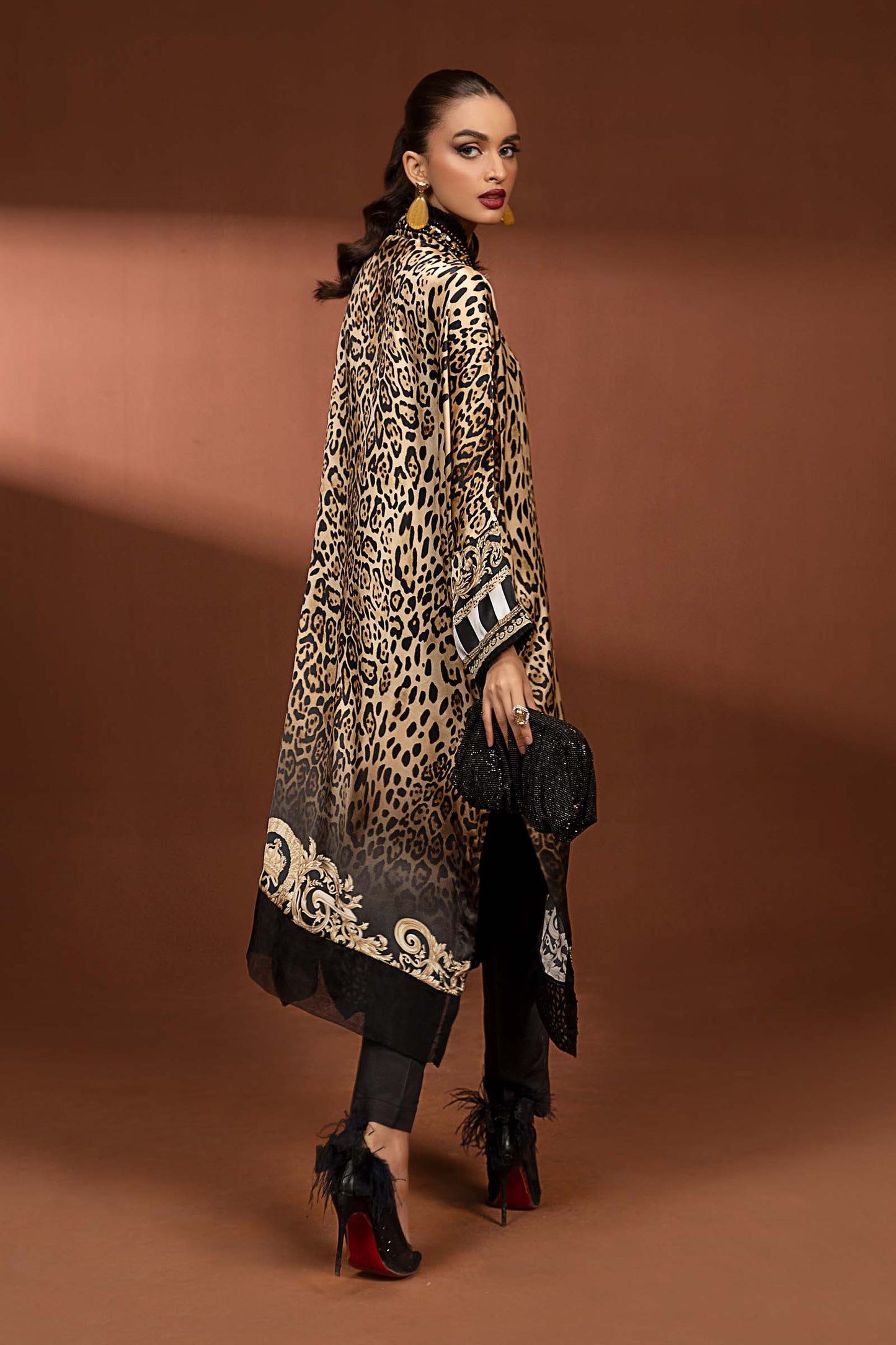 2 Piece Printed Pure Charmeuse Silk Suit