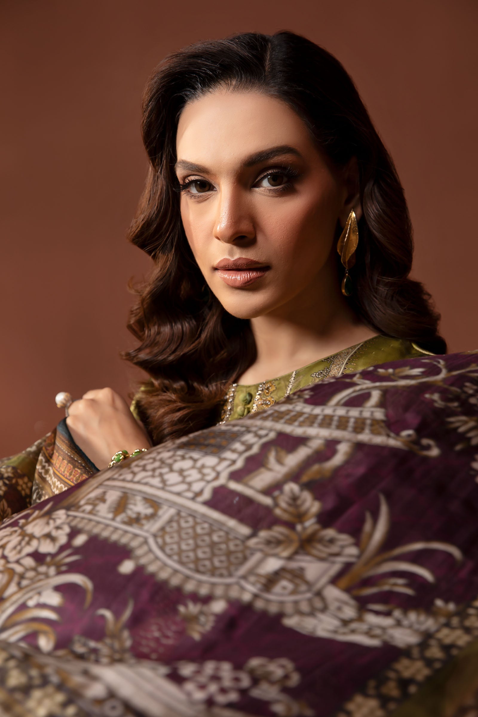 3 Piece Embroidered Pure Charmeuse Silk Suit