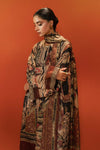 3 Piece Embroidered Satin Silk Suit