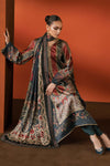 3 Piece Embroidered Satin Silk Suit
