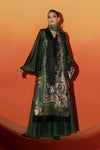 3 Piece Embroidered Satin Silk Suit