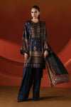 3 Piece Printed Satin Silk Suit
