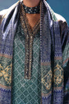 3 Piece Embroidered Satin Silk Suit