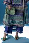 3 Piece Embroidered Satin Silk Suit