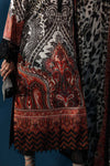 3 Piece Embroidered Satin Silk Suit