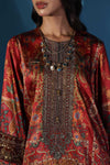 3 Piece Embroidered Satin Silk Suit