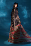 3 Piece Embroidered Satin Silk Suit