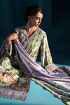 3 Piece Embroidered Satin Silk Suit