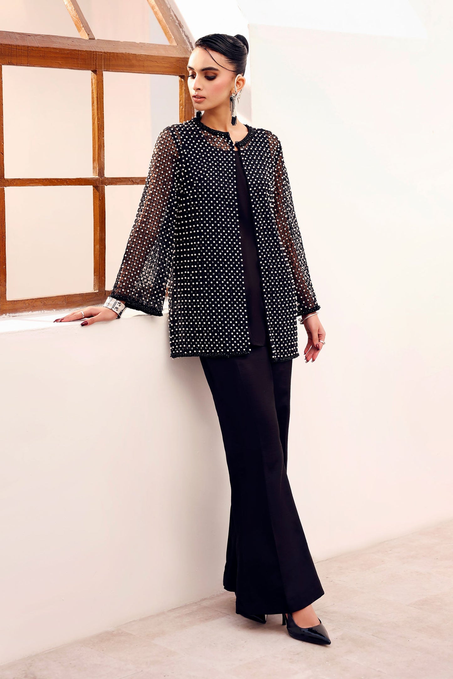 3 Piece Embroidered Organza Suit