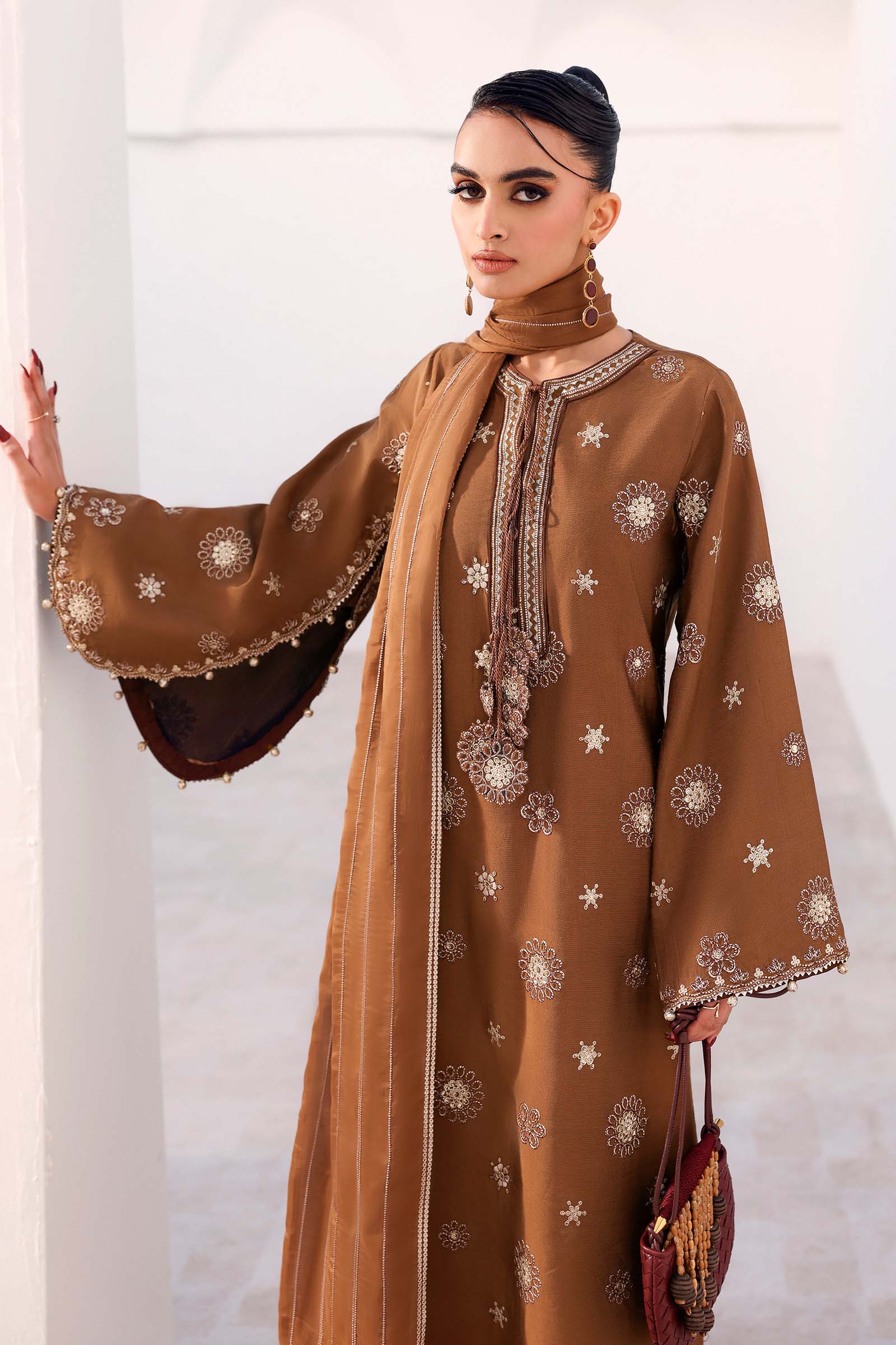 3 Piece Embroidered Tissue Staple Suit