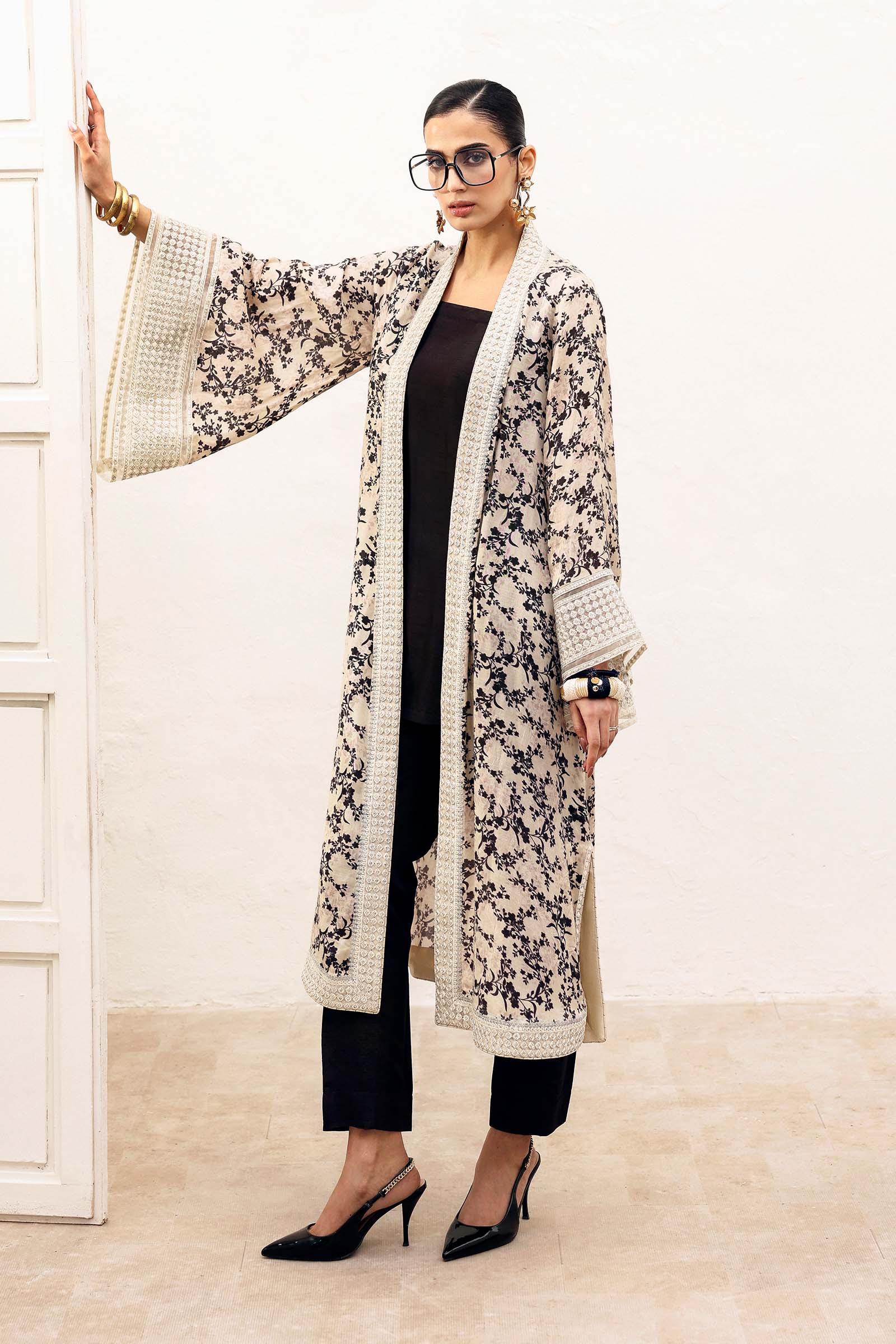 3 Piece Embroidered Bamberg Raw Silk Suit