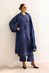 3 Piece Embroidered Raw Silk Suit