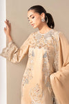 3 Piece Embroidered Raw Silk Suit