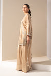 3 Piece Embroidered Raw Silk Suit