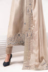 3 Piece Embroidered Self Tassel Silk Suit