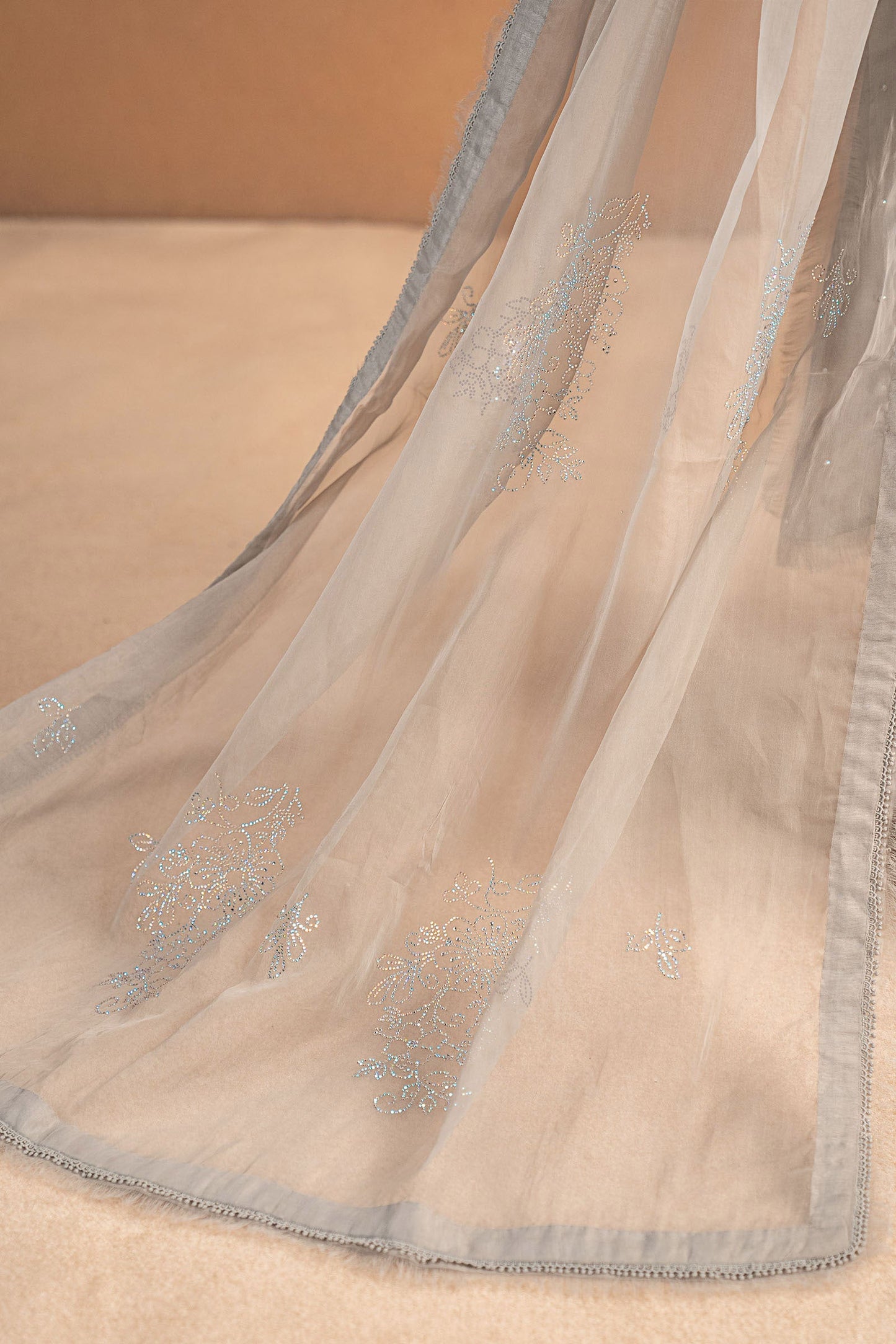 3 Piece Embellished Crepe Suit